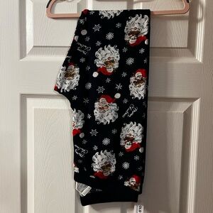 Old Navy Womens Navy Blue Santa Print Leggings